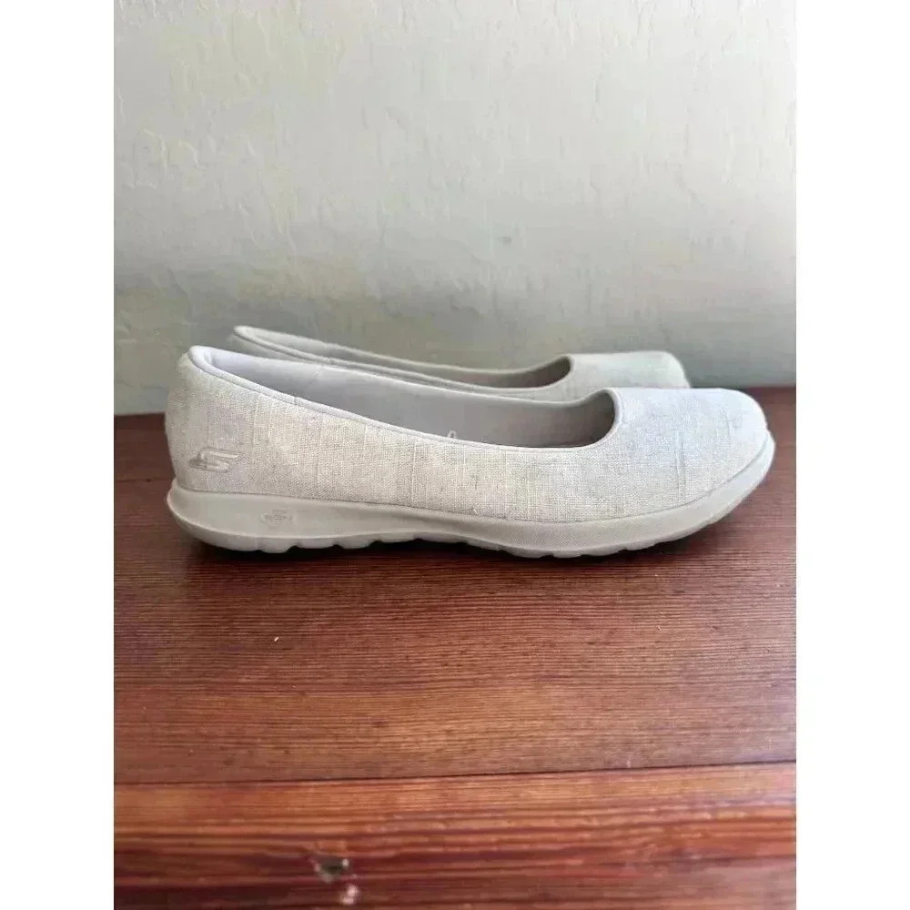 Skechers Go Walk Lite Susie Natural Slip-On Shoes Women’s Size 9.5 136001